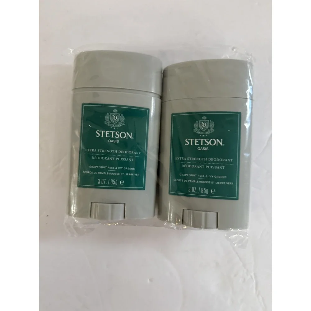 Stetson Oasis Extra Strength Deodorant‎ 2 Pack 3 oz Grapefruit Peel Ivy Greens